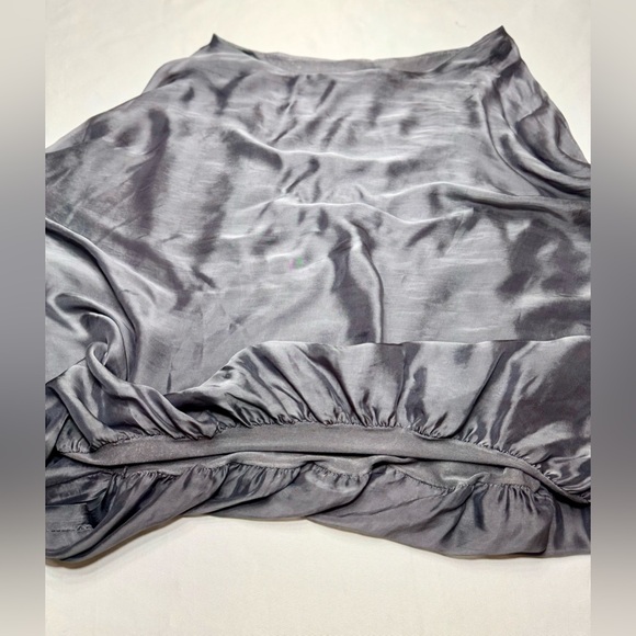 Silk Mixed 30% Viscose Elegant Sheer Gray Blouse - Picture 8 of 10